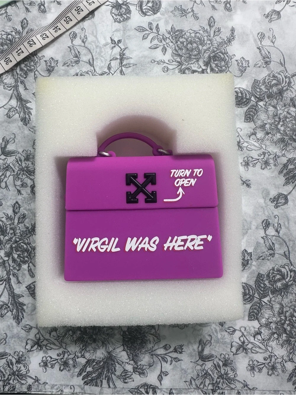 Off-White Purple Mini 'Virgil Was Here' Shoulder Bag